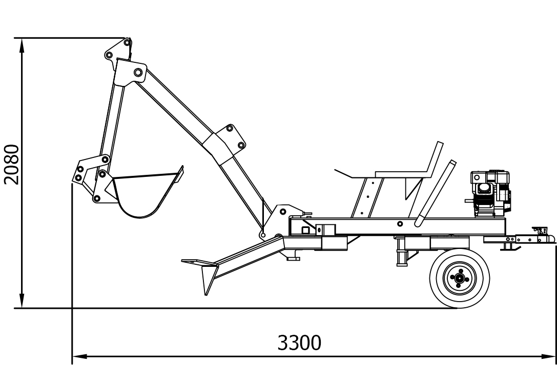 Walking backhoe digger dimensions