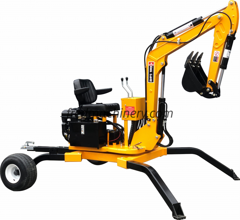 Towable Mobile Backhoe Digger with 360° Rotation