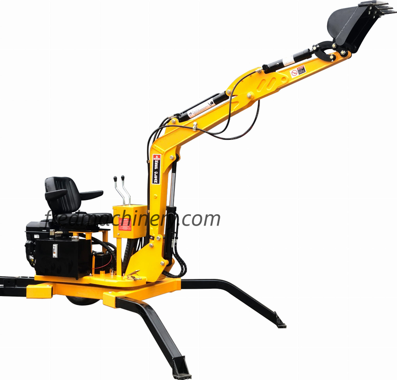 Towable Mobile Backhoe Digger with 360° Rotation